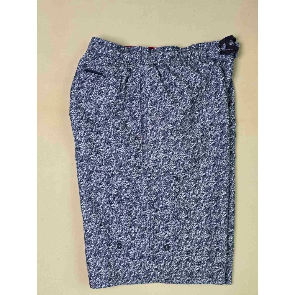 Beverly Hills Polo‎ Club Swim Trunks Men's Size L Blue White Board Shorts Lined